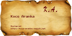 Kocs Aranka névjegykártya